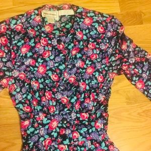 Vintage 90’s Karin Stevens Floral dress, Sz 6